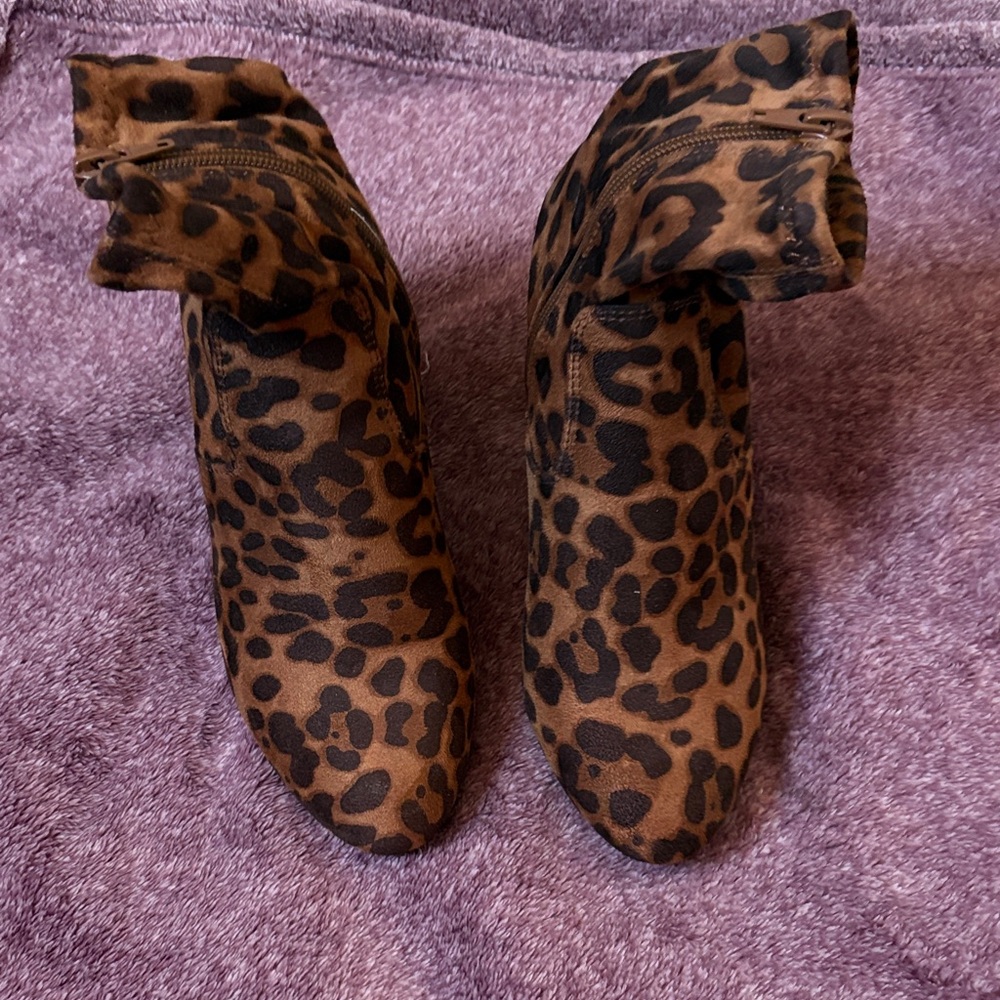 CECELIA NEW YORK Animal Print Ankle Boots